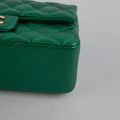 Chanel Caviar Mini Rectangular Emerald Green 18S