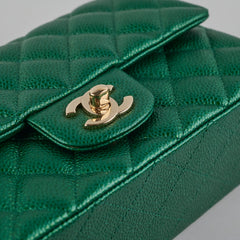 Chanel Caviar Mini Rectangular Emerald Green 18S