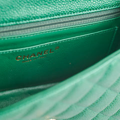 Chanel Caviar Mini Rectangular Emerald Green 18S