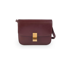 Celine Medium Box Burgundy Crossbody Bag