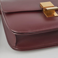 Celine Medium Box Burgundy Crossbody Bag