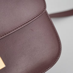 Celine Medium Box Burgundy Crossbody Bag