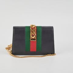Gucci Supermini Sylvie Chain Bag Black