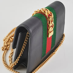 Gucci Supermini Sylvie Chain Bag Black