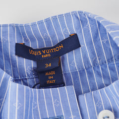 Louis Vuitton Slesveless Lavaliere Blouse Blue Size 34