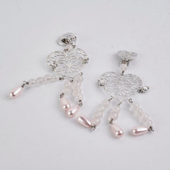 Christian Dior Heart Pink Clip On Earrings Costume Jewellery