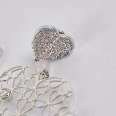 Christian Dior Heart Pink Clip On Earrings Costume Jewellery