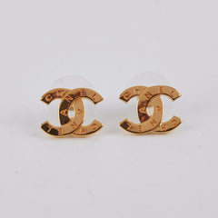 Chanel CC Logo Gold Stud Earrings Costume Jewellery