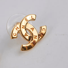 Chanel CC Logo Gold Stud Earrings Costume Jewellery