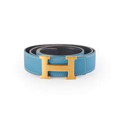 Hermes Constance Reversible Belt 30mm (Blue/Black)