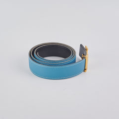 Hermes Constance Reversible Belt 30mm (Blue/Black)