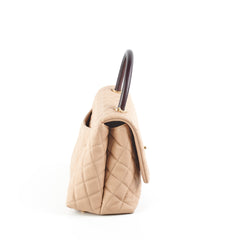 Chanel Medium Caviar Coco Handle Beige (Lizard embossed top handle)