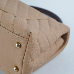 Chanel Medium Caviar Coco Handle Beige (Lizard embossed top handle)