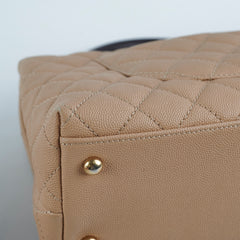 Chanel Medium Caviar Coco Handle Beige (Lizard embossed top handle)