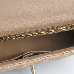 Chanel Medium Caviar Coco Handle Beige (Lizard embossed top handle)