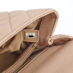 Chanel Medium Caviar Coco Handle Beige (Lizard embossed top handle)