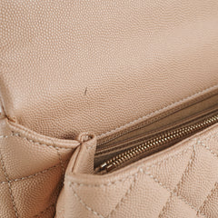 Chanel Medium Caviar Coco Handle Beige (Lizard embossed top handle)
