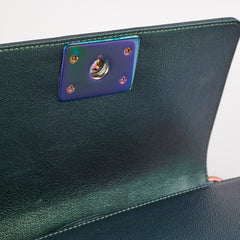 Chanel Small Iridescent Green Goatskin Boy