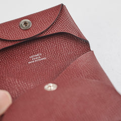 Hermes Bastia Coin Purse Rouge H C Stamp