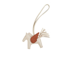 Hermes PM Touch Rodeo Bag Charm Craie