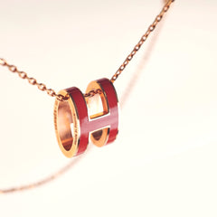 Hermes Pop H Pendant Necklace Orange