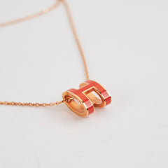 Hermes Pop H Pendant Necklace Orange