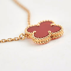 Van Cleef & Arpels Vintage Alhambra Carnelian Necklace 2020