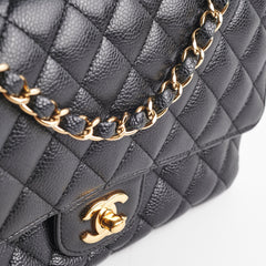 ITEM 21 - Chanel Caviar Medium/Large Double Classic Flap Black