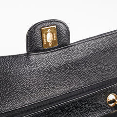 ITEM 21 - Chanel Caviar Medium/Large Double Classic Flap Black