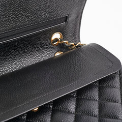 ITEM 21 - Chanel Caviar Medium/Large Double Classic Flap Black