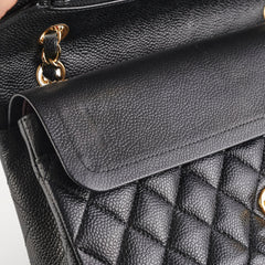 ITEM 21 - Chanel Caviar Medium/Large Double Classic Flap Black