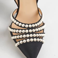 Chanel Pearl Heels Size 36 Black