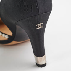 Chanel Pearl Heels Size 36 Black