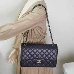 Chanel Jumbo Classic Double Flap Caviar Purple