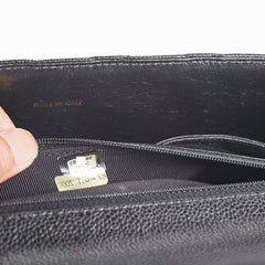 Chanel Vintage Large Kelly Caviar Black