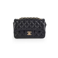 Chanel Mini Rectangular Lambskin Black Crossbody Bag