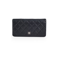 Chanel Long Quilted Black Wallet
