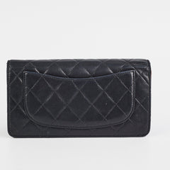 Chanel Long Quilted Black Wallet