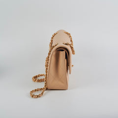 Chanel Medium/Large Double Classic Flap Beige HOLD