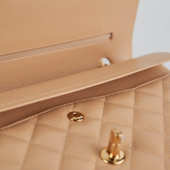 Chanel Medium/Large Double Classic Flap Beige HOLD