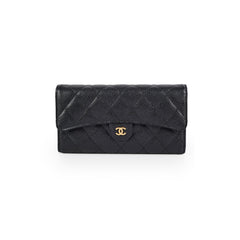 Chanel Long Wallet Caviar Black
