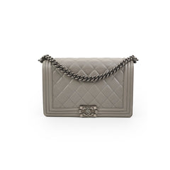 Chanel New Boy Lambskin Grey