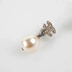 Chanel CC Logo Pearl Drop Earrings