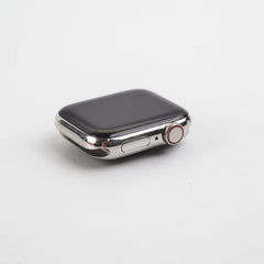 Hermes 40mm Apple Watch (Series 6) Stainless Steel Case (Fauve Barenia Single Tour/Orange Strap))