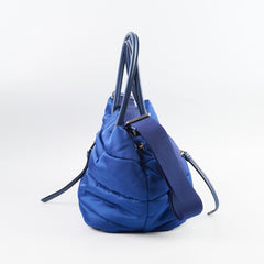 Prada Tessuto Blue Bomber Tote