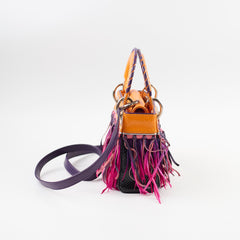 Dior Mini Lady Dior Python Fringe Orange/Purple