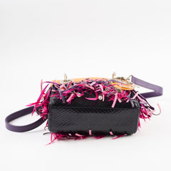 Dior Mini Lady Dior Python Fringe Orange/Purple