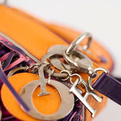 Dior Mini Lady Dior Python Fringe Orange/Purple