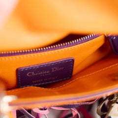 Dior Mini Lady Dior Python Fringe Orange/Purple