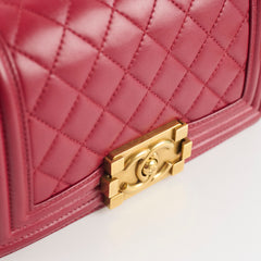 Chanel Small Boy Lambskin Burgundy 19 Series